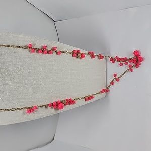 J. Crew Pink Pin-Set Beaded Necklace